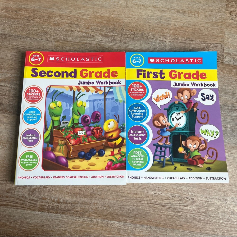 Scholastic Jumbo Workbooks First & Second Grade unused